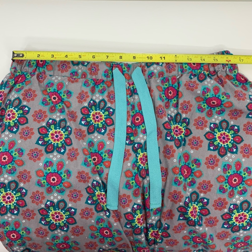World Market Geometric Floral Boho Pajama Lounge Pants With Contrast Button Cuff - Picture 12 of 16